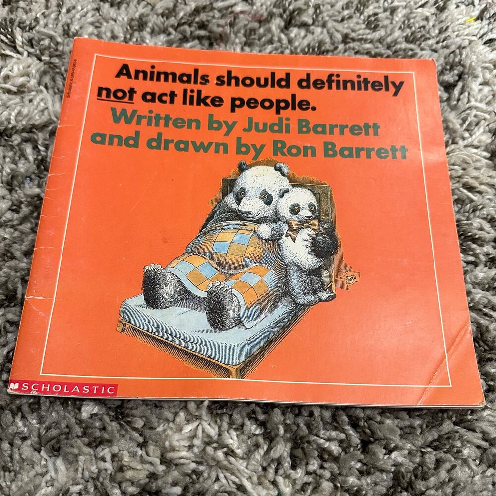 Animals should definitely not act like people Book by Judi Ron Barrett 1991